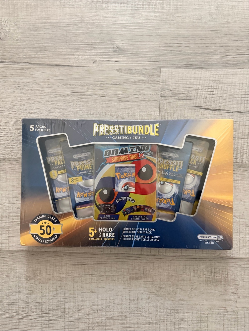 Pokemon Trading Card Pressti Bundle - Blue & Yellow Packaging